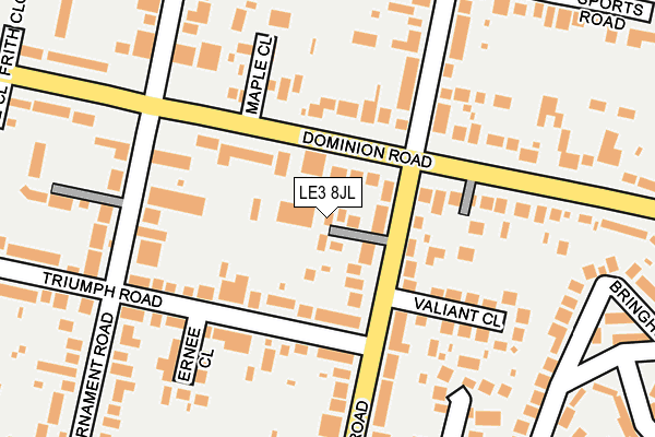 LE3 8JL map - OS OpenMap – Local (Ordnance Survey)