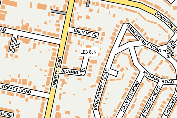 LE3 8JN map - OS OpenMap – Local (Ordnance Survey)