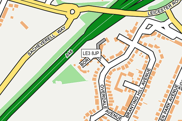 LE3 8JP map - OS OpenMap – Local (Ordnance Survey)