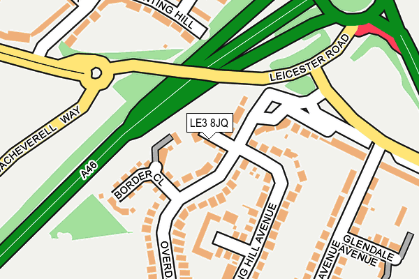 LE3 8JQ map - OS OpenMap – Local (Ordnance Survey)