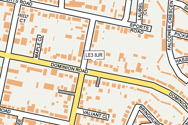 LE3 8JR map - OS OpenMap – Local (Ordnance Survey)