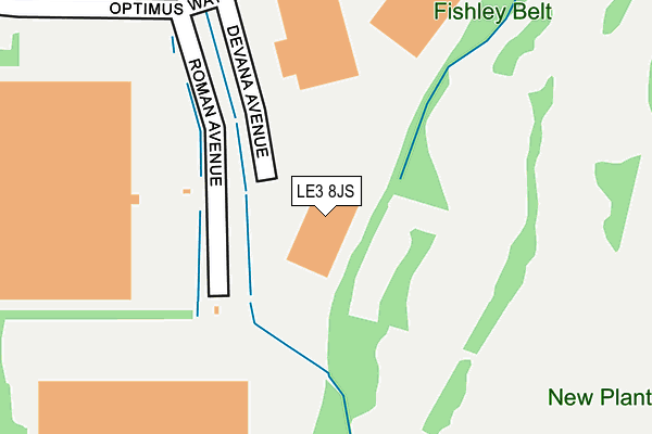 LE3 8JS map - OS OpenMap – Local (Ordnance Survey)