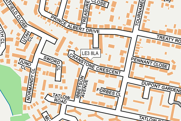 LE3 8LA map - OS OpenMap – Local (Ordnance Survey)