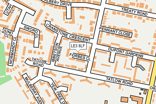 LE3 8LF map - OS OpenMap – Local (Ordnance Survey)