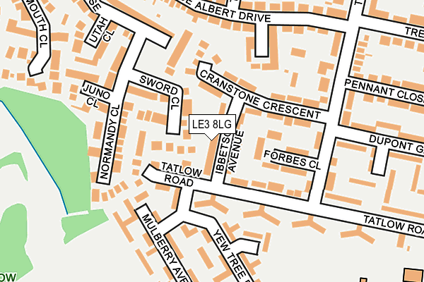 LE3 8LG map - OS OpenMap – Local (Ordnance Survey)