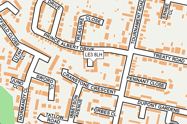 LE3 8LH map - OS OpenMap – Local (Ordnance Survey)