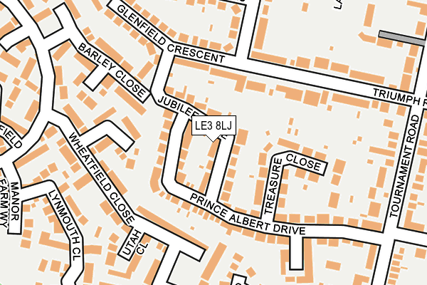 LE3 8LJ map - OS OpenMap – Local (Ordnance Survey)