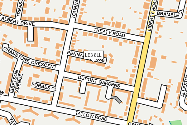 LE3 8LL map - OS OpenMap – Local (Ordnance Survey)