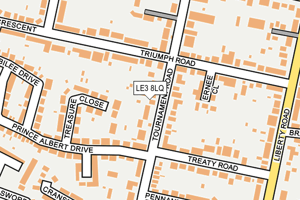 LE3 8LQ map - OS OpenMap – Local (Ordnance Survey)