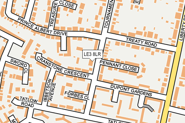 LE3 8LR map - OS OpenMap – Local (Ordnance Survey)