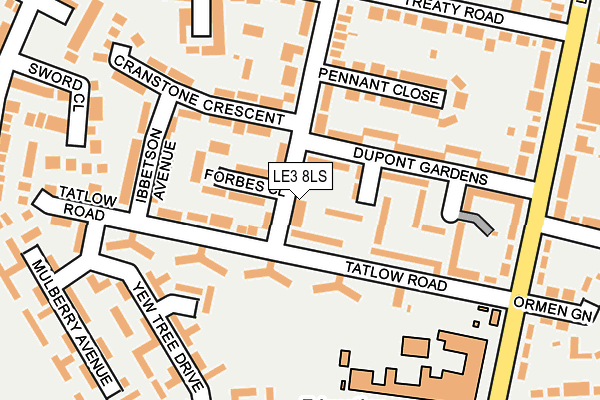 LE3 8LS map - OS OpenMap – Local (Ordnance Survey)