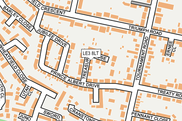 LE3 8LT map - OS OpenMap – Local (Ordnance Survey)