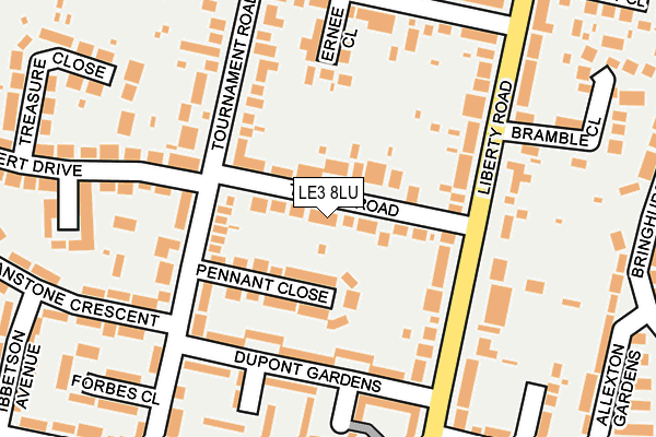 LE3 8LU map - OS OpenMap – Local (Ordnance Survey)