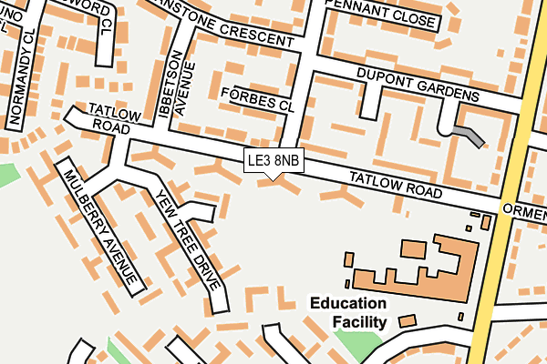 LE3 8NB map - OS OpenMap – Local (Ordnance Survey)