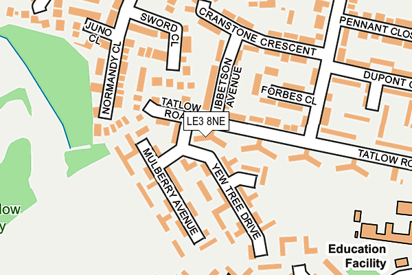 LE3 8NE map - OS OpenMap – Local (Ordnance Survey)