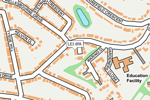 LE3 8PA map - OS OpenMap – Local (Ordnance Survey)