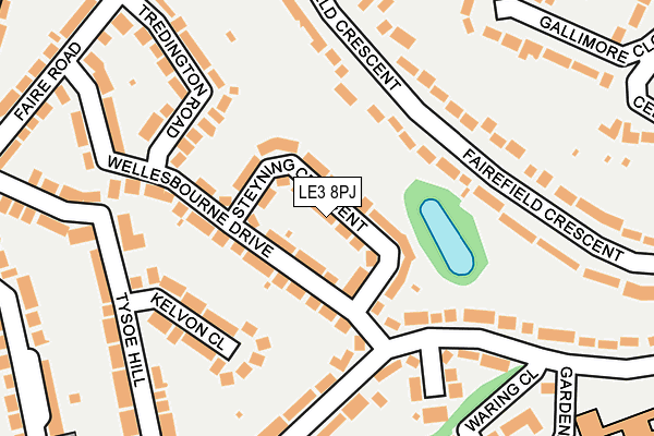 LE3 8PJ map - OS OpenMap – Local (Ordnance Survey)