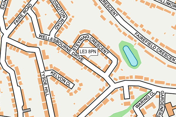 LE3 8PN map - OS OpenMap – Local (Ordnance Survey)