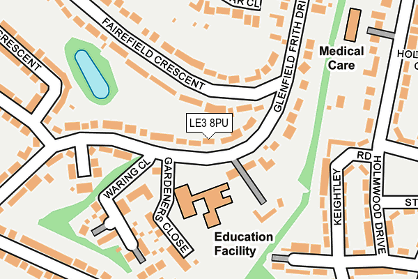 LE3 8PU map - OS OpenMap – Local (Ordnance Survey)