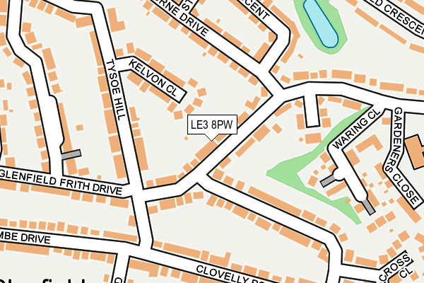 LE3 8PW map - OS OpenMap – Local (Ordnance Survey)