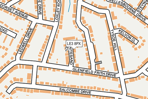 LE3 8PX map - OS OpenMap – Local (Ordnance Survey)