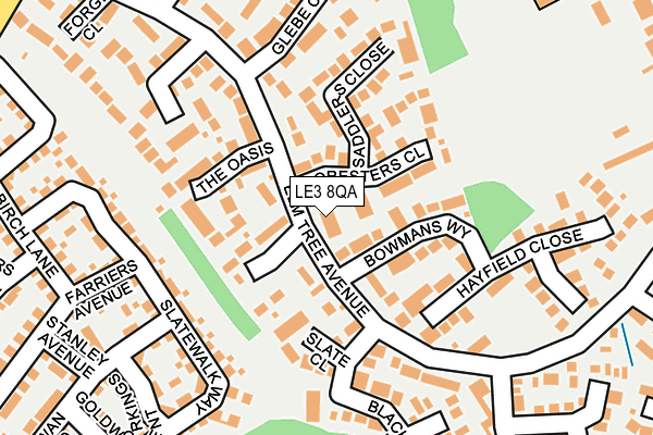 LE3 8QA map - OS OpenMap – Local (Ordnance Survey)