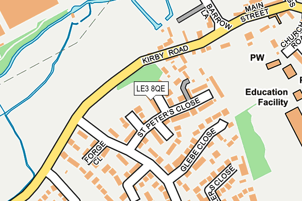 LE3 8QE map - OS OpenMap – Local (Ordnance Survey)