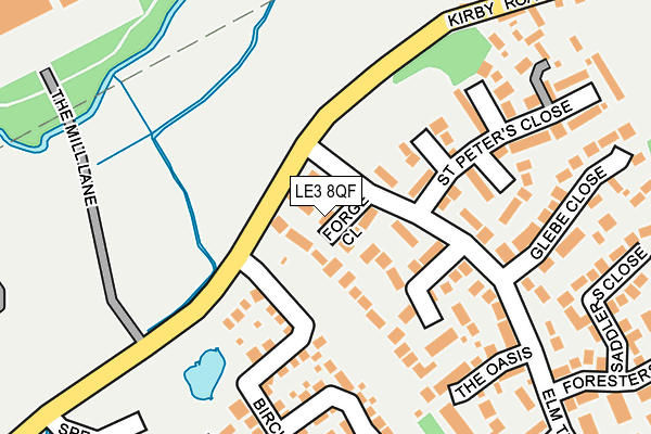 LE3 8QF map - OS OpenMap – Local (Ordnance Survey)