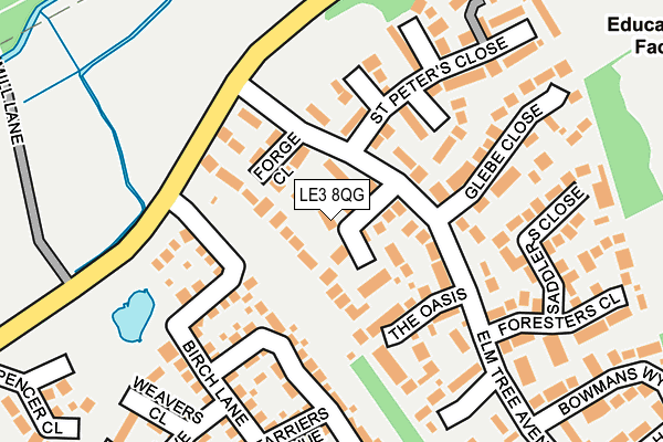 LE3 8QG map - OS OpenMap – Local (Ordnance Survey)