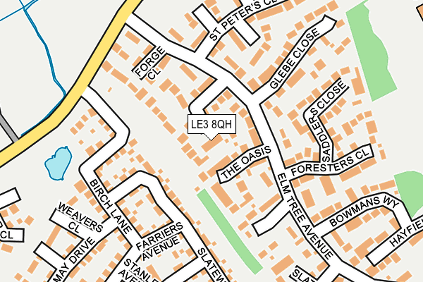 LE3 8QH map - OS OpenMap – Local (Ordnance Survey)