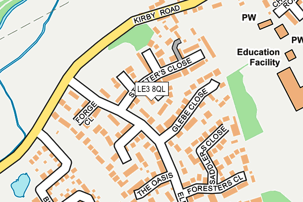 LE3 8QL map - OS OpenMap – Local (Ordnance Survey)