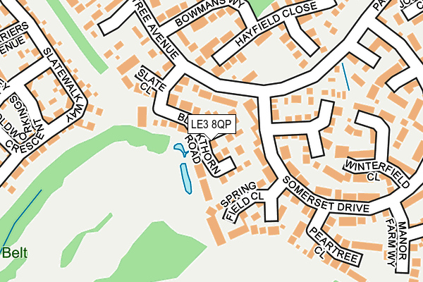 LE3 8QP map - OS OpenMap – Local (Ordnance Survey)