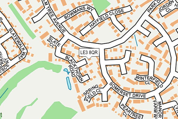 LE3 8QR map - OS OpenMap – Local (Ordnance Survey)