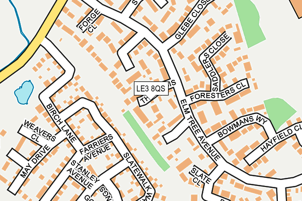 LE3 8QS map - OS OpenMap – Local (Ordnance Survey)