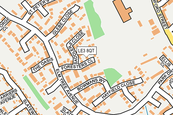 LE3 8QT map - OS OpenMap – Local (Ordnance Survey)