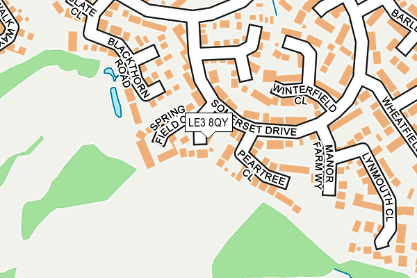 LE3 8QY map - OS OpenMap – Local (Ordnance Survey)