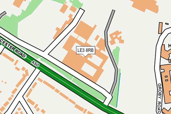 LE3 8RB map - OS OpenMap – Local (Ordnance Survey)