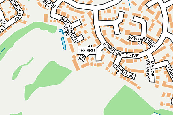 LE3 8RU map - OS OpenMap – Local (Ordnance Survey)