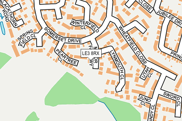 LE3 8RX map - OS OpenMap – Local (Ordnance Survey)