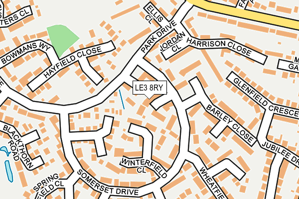LE3 8RY map - OS OpenMap – Local (Ordnance Survey)