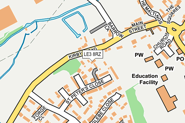 LE3 8RZ map - OS OpenMap – Local (Ordnance Survey)