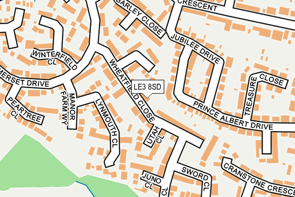 LE3 8SD map - OS OpenMap – Local (Ordnance Survey)