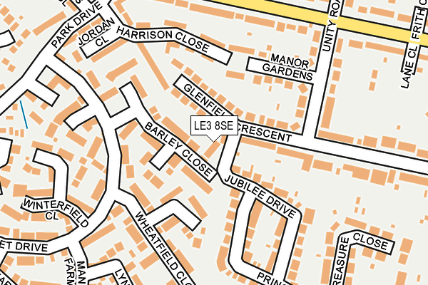 LE3 8SE map - OS OpenMap – Local (Ordnance Survey)