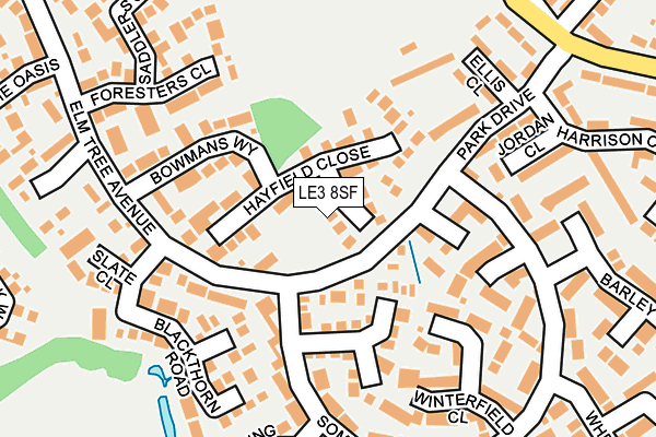 LE3 8SF map - OS OpenMap – Local (Ordnance Survey)