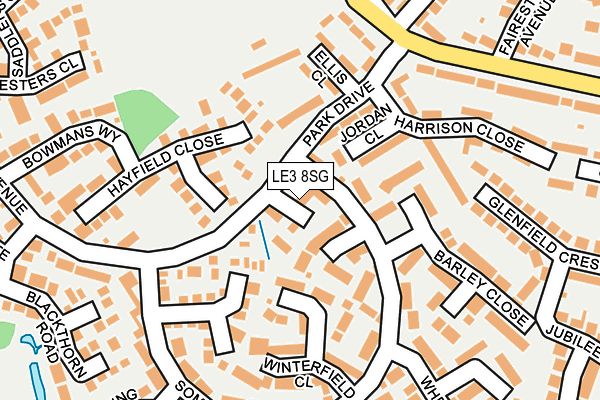 LE3 8SG map - OS OpenMap – Local (Ordnance Survey)