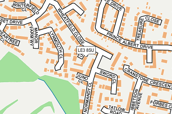 LE3 8SU map - OS OpenMap – Local (Ordnance Survey)