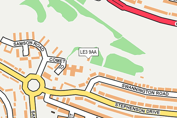 LE3 9AA map - OS OpenMap – Local (Ordnance Survey)