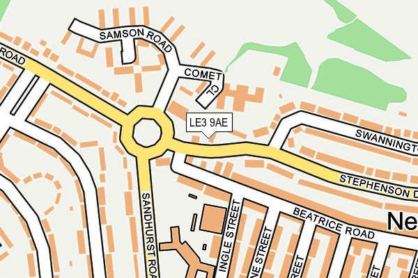 LE3 9AE map - OS OpenMap – Local (Ordnance Survey)