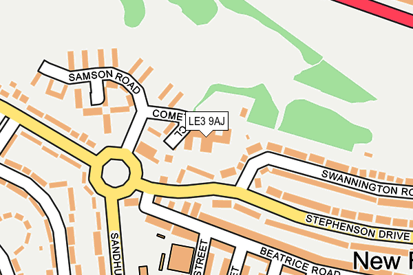 LE3 9AJ map - OS OpenMap – Local (Ordnance Survey)