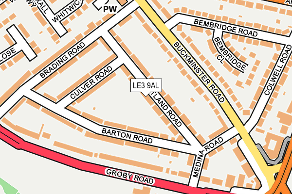 LE3 9AL map - OS OpenMap – Local (Ordnance Survey)